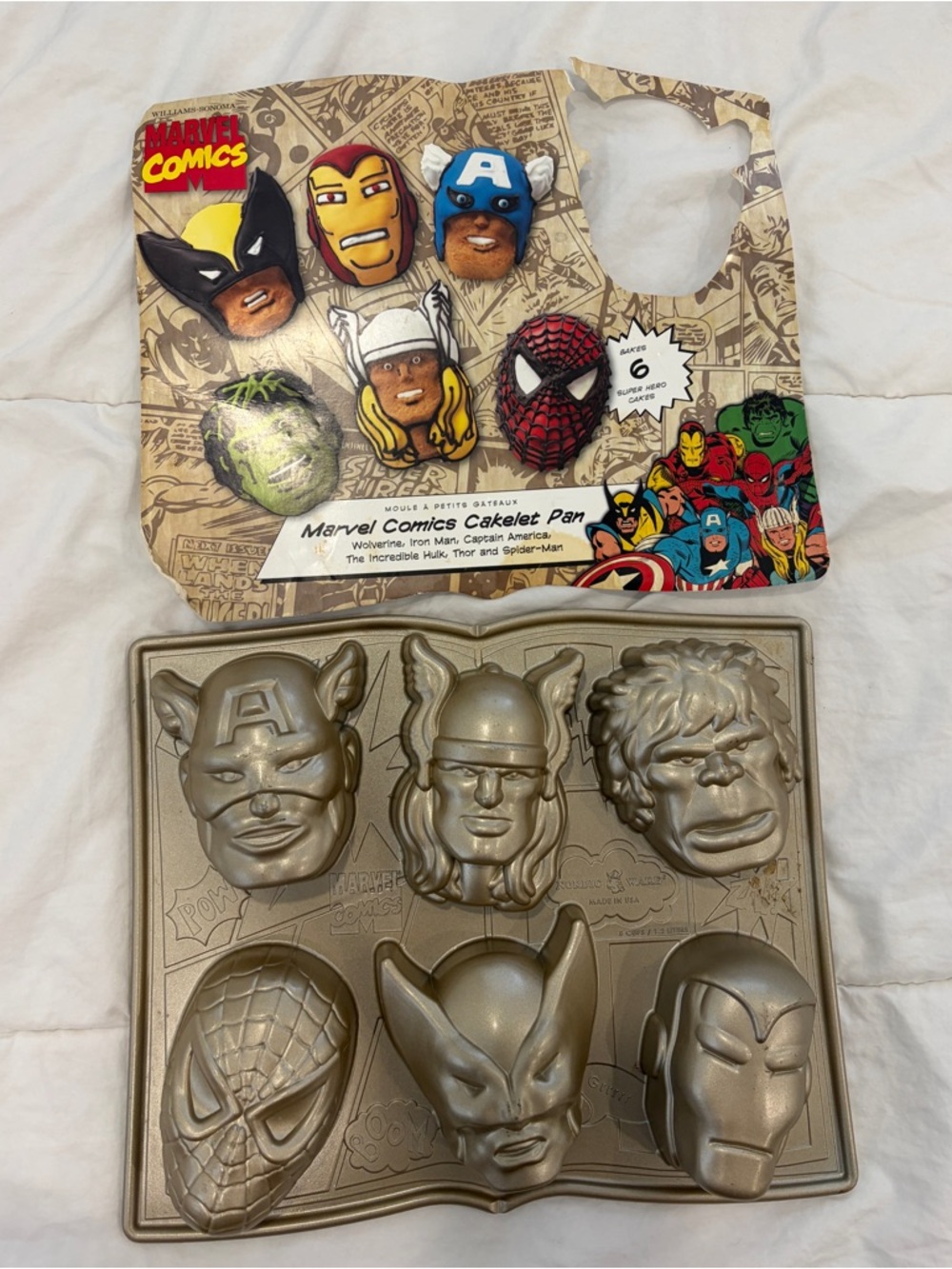Williams Sonoma Nordic Ware Marvel Comics Cakelet Pan 5 cups